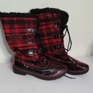 Black and Red Outdoor Boots Ekco Red 9